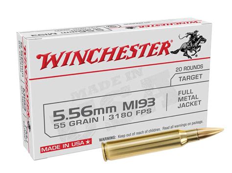 winchester 5.56 mm 55 gr full metal jacket 20 box|winchester nato 55gr ball.